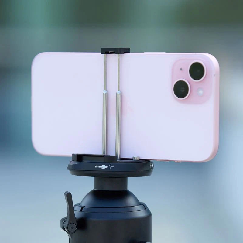 HEIPI KF50 ball head with built-in phone clip for smartphone filming