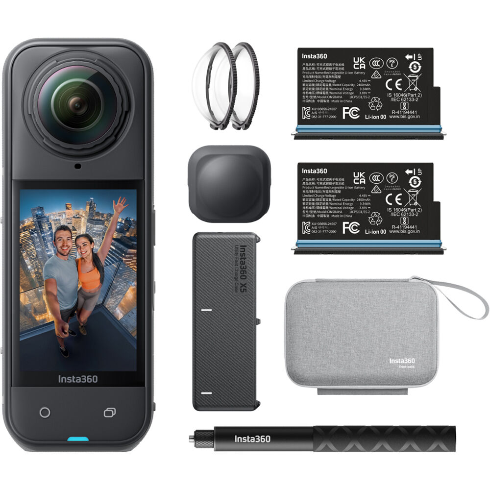 Insta360 X5 8K 360 Action Cam – AI Night Mode, Replaceable Lens | Singapore Stock