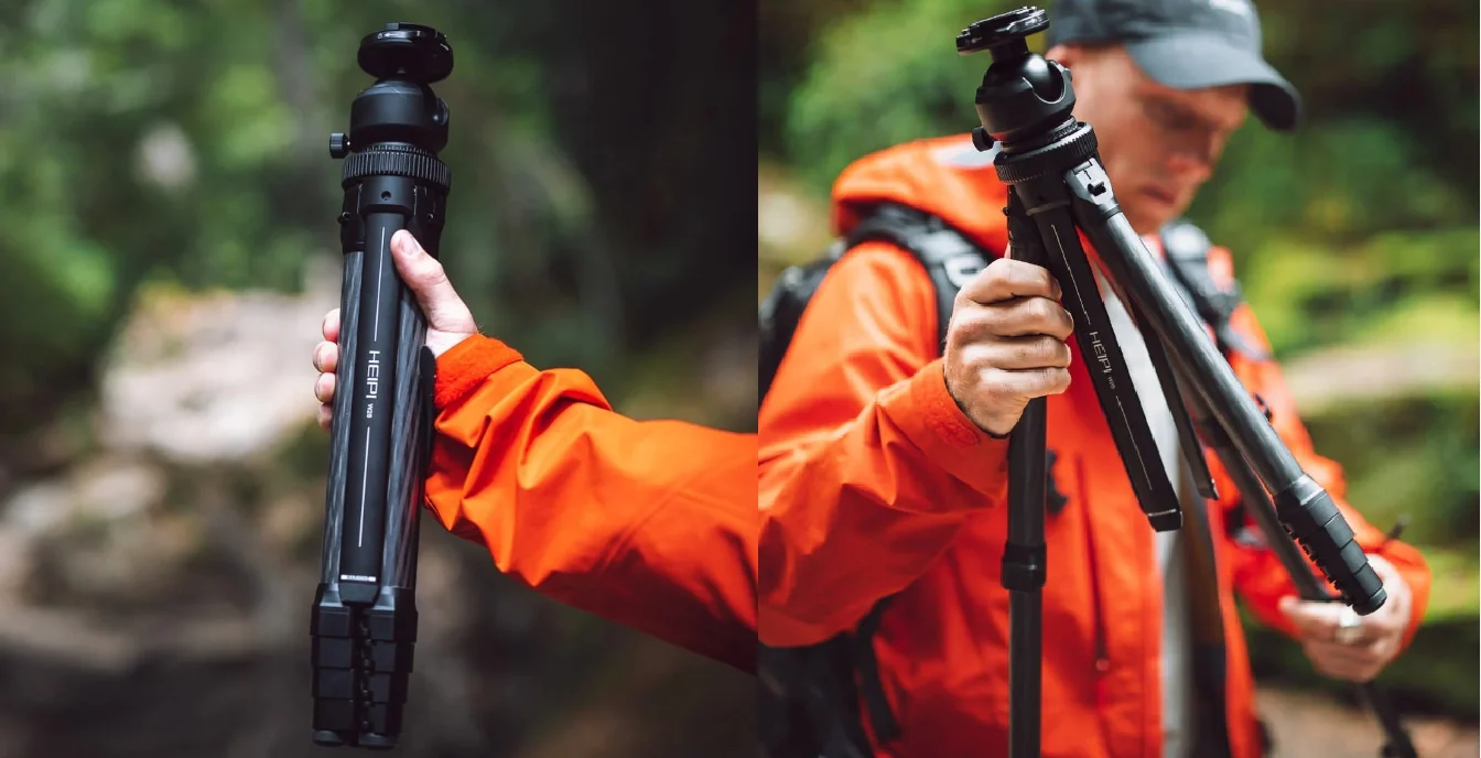 Heipi 3-in-1 Travel Tripod – Lightweight Carbon Fiber Tripod for Creators in Singapore
