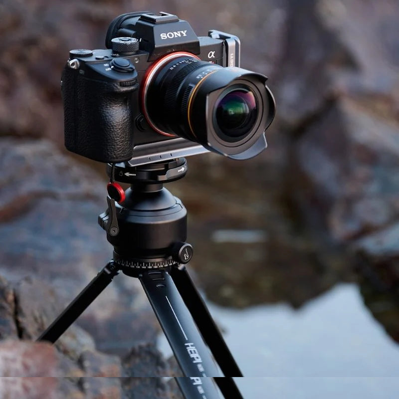 HEIPI KF50 ball head with built-in phone clip for smartphone filming